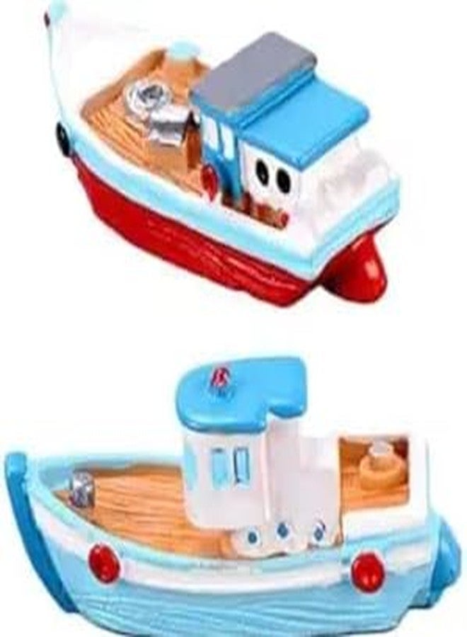 قارب صيد مصغر لبيت الدمى من وينتوين آب، قطعتان، نموذج يخت، ديكور متوسطي، تماثيل مكتبية من الراتنج، زينة، ديكور شاطئ المحيط، ديكور منظر طبيعي مصغر، إكسسوارات بيت الدمى، ديكورات - Image 1